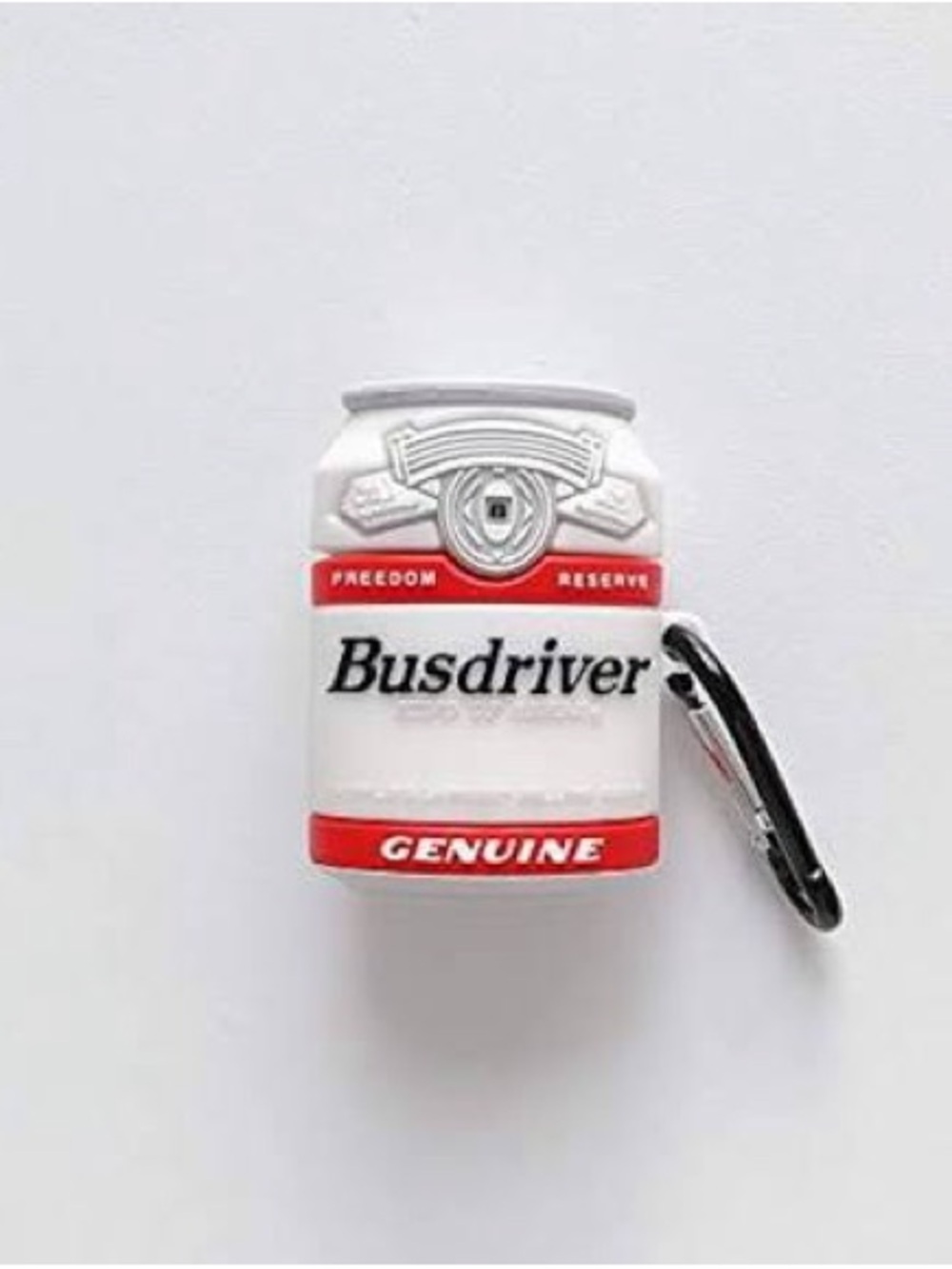 Busdriver White & Red Novelty Can Phone Case with Carabiner